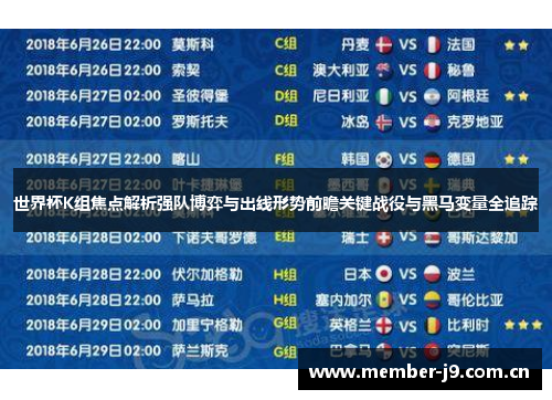 世界杯K组焦点解析强队博弈与出线形势前瞻关键战役与黑马变量全追踪
